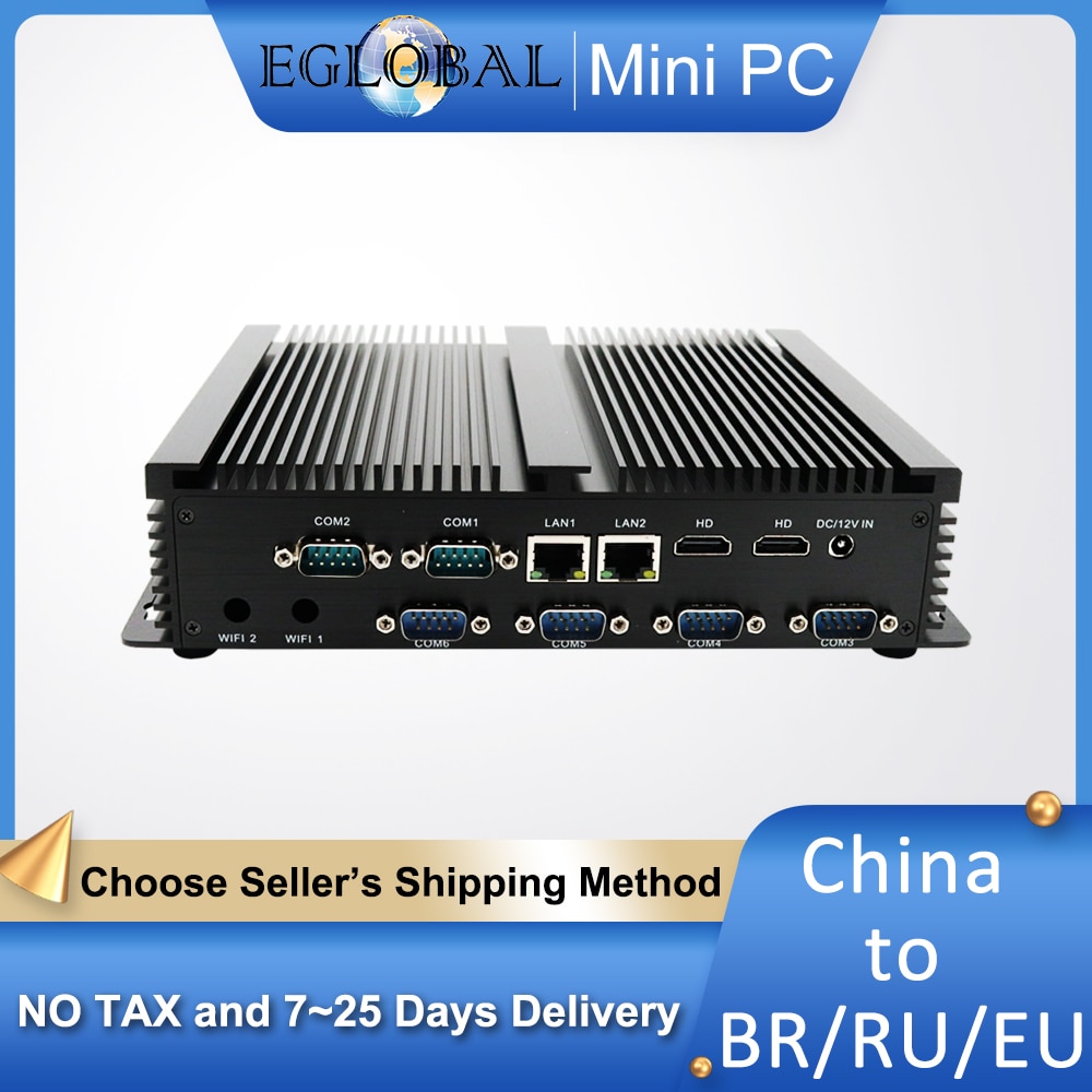 EGLOBAL Fanless Nuc Barebone  PC Ҹ  ̴ ũž PC ھ i3 4010U I5 4200U 6 RS232 Ʈ 2 HDMI Ʈ